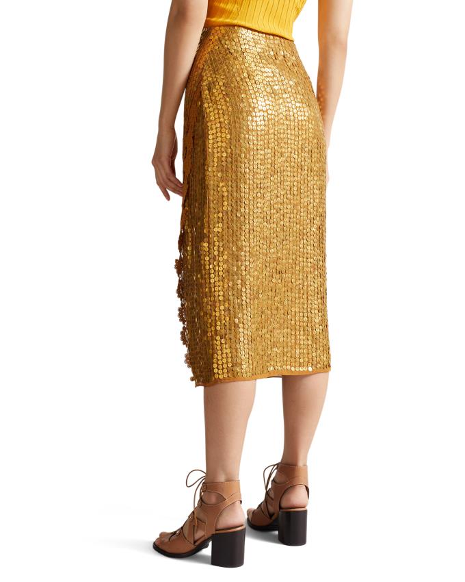 Jupe Ted Baker Sequin Column Slip Marron Femme | TBQ-23195015